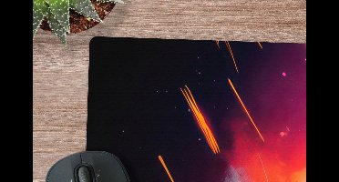 Muismat XXL 90x60 cm - Bureau onderlegger - Bureau mat Astronaut - Neon - Gaming - Ruimte - Bureaumat - Gaming mousepad xl - Bureaulegger groot - Computer deskmat - Geschikt voor Gaming Muis en Gaming PC set-up