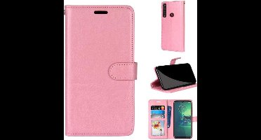 LuxeBass Hoesje geschikt voor Motorola Moto G8 Power Lite hoesje book case rose goud gsm hoesje - telefoonhoes - telefoonhoesjes