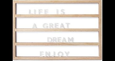 Balvi Letterbord Nature 40 X 60 Cm Hout Naturel/wit 80/delig