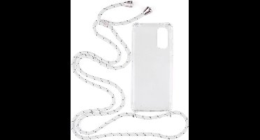 Shop4 - Geschikt voor Samsung Galaxy S20 Hoesje - Zachte Back Case met Koord Multi Wit