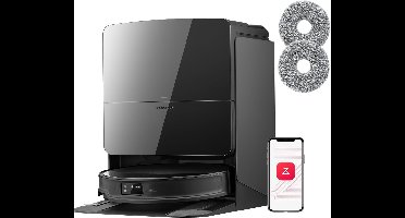 Roborock Saros 10R – Robotstofzuiger Met Dweilfunctie– 22000Pa–7,98 cm Ultraslank Ontwerp–Vuildetectiesysteem–80℃ Warmwatermopwas–Zelfreinigend Station & Anti-Klit Borstels – Slimme spraakassistent– S8 maxv ultra Upgrade-2 Dweilen