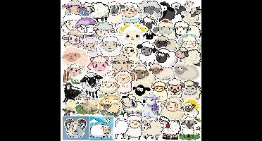 50 Waterdichte Vinyl Stickers van Kleine Schapen voor DIY Decoratie op Laptops, Skateboards en Koffers