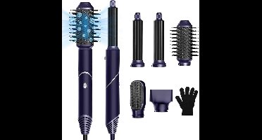 Fohnborstel - Krulborstel - Krultang 5 in 1 - Blauw