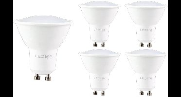 LED line LITE LED Spot GU10 - 5W (vervangt 40W) - 450lm - Ø50mm - 230V - Energiezuinig - 5 stuks