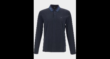 BOSS Black Polo lange mouw Blauw H-Pleins 200 10273705 01 50549257/405