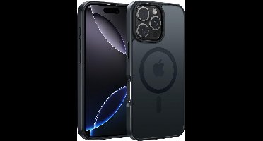 Ntech - Hoesje Geschikt voor iPhone 16 Pro Max Hoesje Mat Zwart – Transparant Bumper Hoes - Geschikt voor MagSafe hoesje iPhone 16 Pro Max – Slank & Schokbestendig