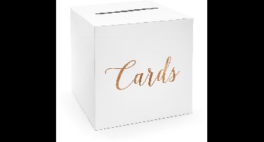 Enveloppendoos wit / rosegoud - Cards - 24 cm - Bruiloft - Huwelijk - Versieringen/decoraties