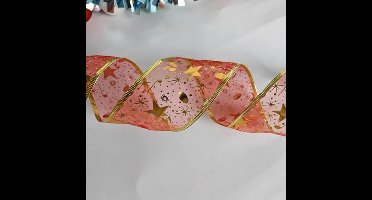 Kerstboomverlichting 6 m - Rood Lint met 60 Warmwitte LED's voor Binnen