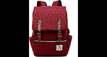 Slanke Vintage Laptoprugzak voor Reizen en School - Geschikt voor 15,6 inch Laptops