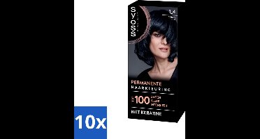 10 x SYOSS - Coloration 1-4 Cosmic Blue - Haarverf - Grijsdekking - Vermindert Haarbreuk - Haarverf - Permanent Haarkleuring - Grijsdekking - Keratine Haarkleuring - Haarverf 1-4 Cosmic Blue