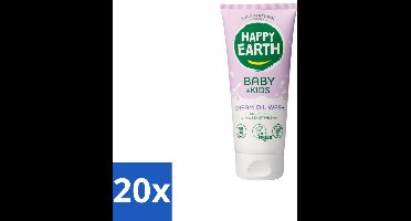 Happy Earth – Cream Oil Wash – 100% Natuurlijk Baby & Kids – 200 ml - Bulkverpakking - 20 stuks