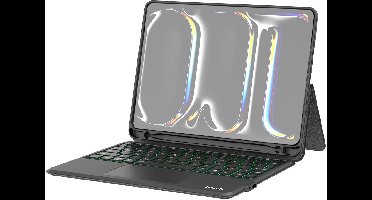 Ntech - Toetsenbord Geschikt voor iPad 9/8/7 10.2 inch hoes Zwart (9e generatie 2021 / 8e generatie 2020 / 7e generatie 2019) bluetooth toetsenbord QWERTY - Cover met Touchpad Muis Pencil Houder - Bluetooth Magnetisch Smart Folio Keyboard Case