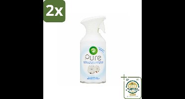 Air Wick - Spray - Zachtheid Van Katoen - Luchtverfrisser - 250 ml - Voordeelverpakking - 2 stuks - Geurverfrisser - Frisse geur