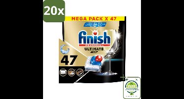 20 x Finish - Vaatwasmiddel - Ultimate Plus All in One Regular - Krachtige Alles-in-1 Reiniging - 47 capsules - Grootverpakking - Vaatwastablet - Vaatwasser Tabletten - Vaatwasser Reiniging - Vaatwasser Capsules - Alles-in-één Vaatwasmiddel