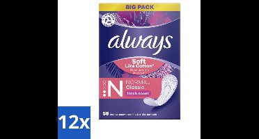 Always - Inlegkruisjes - Normal - Fresh - Voordeelverpakking - Voordeelverpakking - 12 stuks