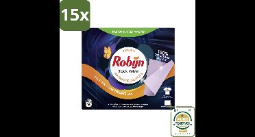 15 x Robijn Classics - Black Velvet - Wasmiddeldoekjes - 16 Wasstrips - Grootverpakking - Zwarte Was - Wasmiddel - Wasmiddeldoekjes - Kleurbescherming - Duurzame Was
