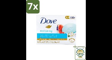 7 x Dove - Zeep - Restoring - Blauwe vijg & Sinaasappelbloesem - Hydraterend en verfrissend - 90 g - Grootverpakking - Dove Zeep - Hydraterende Zeep - Zeep Voor Huid - Zeep Voor Gezicht - Zeep Voor Handen