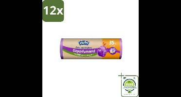 Swirl – Pedaalemmerzakken – Trekband Geparfumeerd Vanille & Lavendel – 35 L – 9 zakken - Voordeelverpakking - 12 stuks - Keuken - Geur