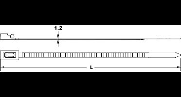 TRU COMPONENTS 1592761 TC-HVR300SBK203 Assortiment kabelbinders 300 mm 4.50 mm Zwart Hersluitbaar 100 stuk(s)