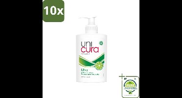 10 x Unicura - Vloeibare Zeep Ultra - Verzorgend - 250 ml Pomp - Grootverpakking - Antibacteriële Zeep - Vloeibare Zeep - Handzeep - Hydraterende Zeep - Natuurlijke Zeep
