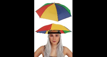 Hoofd paraplu rood geel groen blauw
