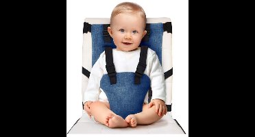Kraftverdia - Kinderstoel Tuigje - Veiligheidstuigje Kinderstoel - Tuigje Kind - Verstelbaar Baby - Baby Travel Essential Harness Seat - Draagbare kinderstoel voor baby - reizen Baby Essentials - Blauw