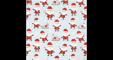 Inpakpapier, Kerstman met slee, B: 50 cm, 80 gr, mint groen, 100 m/ 1 rol