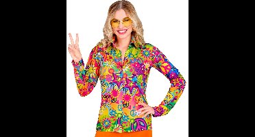 Jaren 70 shirt love&peace dames