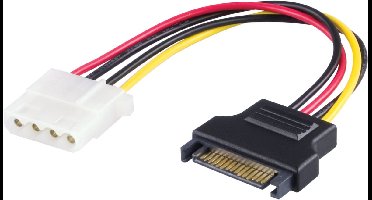 DELTACO SATA-S5, Intern Molex (4-pin) SATA Multi kleuren electriciteitssnoer, 14cm