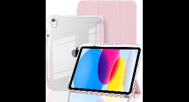 Hoes geschikt voor iPad 2025 hoes Rose Goud - iPad A16 hoes 11th Generation hoes - iPad 2022 hoes Smart Case met Harde Doorzichtige Achterkant en Pencil Slot