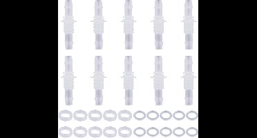 Nordivar - Kunststof Slangpilaar Fittingen voor Aquarium Tuin - Set van 10 - Pijp Connector - 5/16 Inch - Bulkhead Fittings