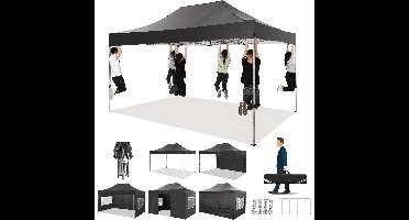 Partytent – Paviljoen – Feesttent – Tuintent – Opvouwbare Tent – 3x4,5m – Waterdicht – Versterkt Frame