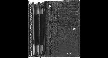 JOOP! Leren Portemonnee Leggero Stampa Europa Purse Black Zwart