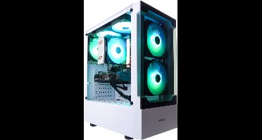 Ryzen 7 5700X|RTX 5050|16GB|500GB - Full RGB Game PC Wit - GeForce RTX 5050 8GB Videokaart - 16GB RGB RAM - 500GB SSD - Gamdias Talos E3 White
