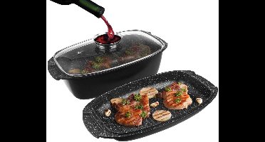 Orion Grande Serie - Granieten Braadslede 3-in-1 - 5L - 39x22 cm - Vaatwasmachinebestendig