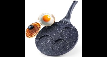 Orion Grande Serie - Granieten Eierpan - 4 openingen - 27 cm - Aluminium - Anti-aanbaklaag