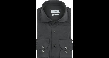 Profuomo Knitted Overhemd Donkergroen - Maat 40 - Heren - Overhemden Casual