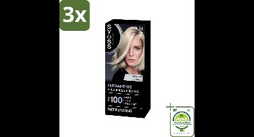 3 x SYOSS - Coloration 9-53 Silver Blush - Haarverf - Grijsdekking - Vermindert Haarbreuk - Grootverpakking - Permanente Haarkleuring - Haarkleur - SYOSS - Grijsdekking - Keratine