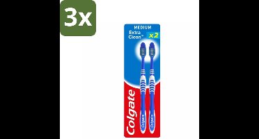 Colgate - Tandenborstels - Extra Clean Duo - Medium - 2 borstels - Bulkverpakking - 3 stuks