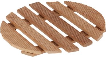 Pannenonderzetter - Set van 3x stuks - rond - 15 x 15 cm - hout - onderzetter - treefje