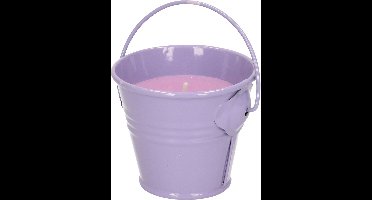 Decoris Citronella kaarsen - in zink potje - set 3x - paars - 5 branduren