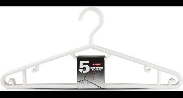 PlasticForte Kledinghangers - 15x - wit - kunststof - 40 cm - kleerhangers