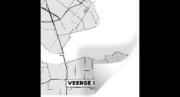 Muurstickers - Sticker Folie - Veerse Meer - Meer - Kaart - Plattegrond - Stadskaart - Nederland - 30x30 cm - Plakfolie - Muurstickers Kinderkamer - Zelfklevend Behang - Zelfklevend behangpapier - Stickerfolie