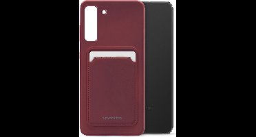 Samsung Galaxy S21 FE Hoesje - Mobilize - Rubber Gelly Card Serie - TPU Backcover - Bordeaux Rood - Hoesje Geschikt Voor Samsung Galaxy S21 FE