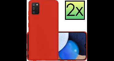 Hoesje - 2 Stuks - Geschikt voor Samsung Galaxy A03s - Sterk & Shockproof - Case Siliconen - Back Cover - Telefoon Hoes - Rood