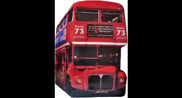 Clayre & Eef Wanddecoratie Bus 60x80 cm Rood Zwart IJzer