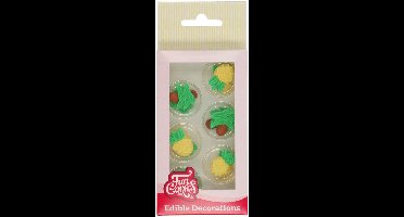 FunCakes Suikerdecoraties - Ananas & Palmbomen - 8 Stuks - Eetbare Taartdecoratie