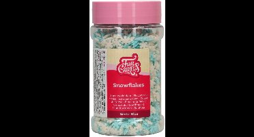 FunCakes Sprinkles Sneeuwvlokken - Wit/ Blauw - 150g - Eetbare Taartdecoratie