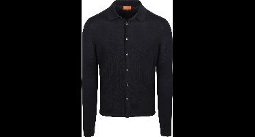 Suitable Cardigan Shirt Merino Donkerblauw (navy) - Maat XXL - Heren - Casual Shirt