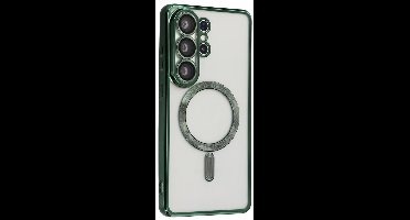 Hoesje Geschikt voor Samsung Galaxy S26 Ultra hoesje backcover Groen – Geschikt voor Magsafe Lens beschermer – Transparant